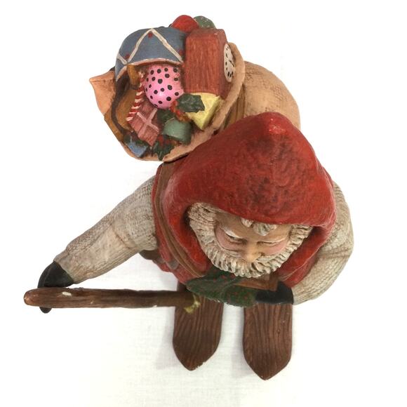 Norwegian Vintage Kimple Santa on Skis Ceramic Hand Painted Collectible Santa - Picture 6 of 16